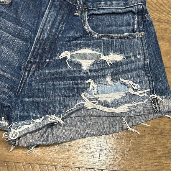 Abercrombie & Fitch high waist distressed jean shorts size 2 - Picture 3 of 11
